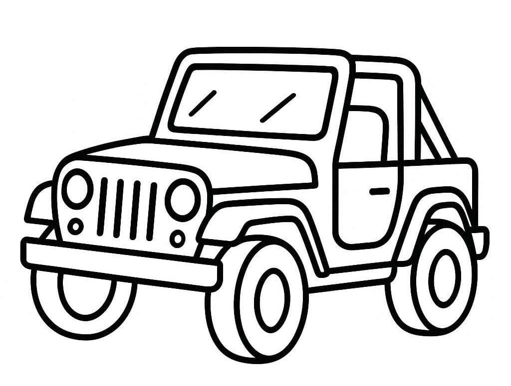 ジープ 印刷可能 ぬりえ