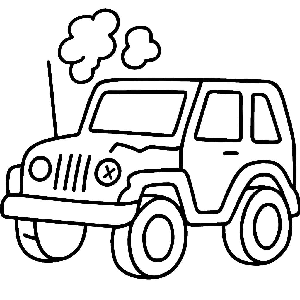 ジープ 簡単 ぬりえ