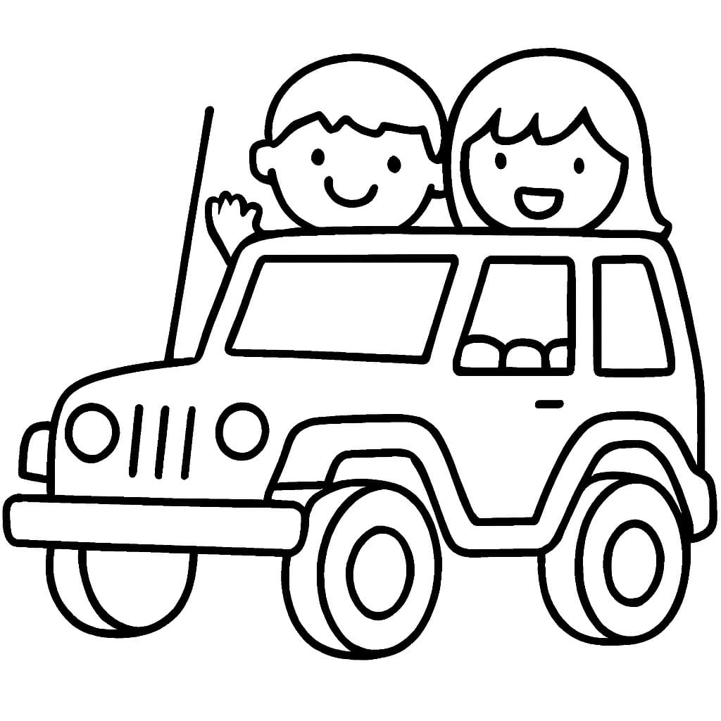 ジープ 基本的な ぬりえ