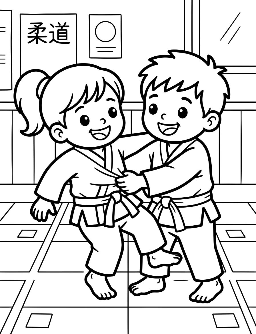 柔道 画像 ぬりえ