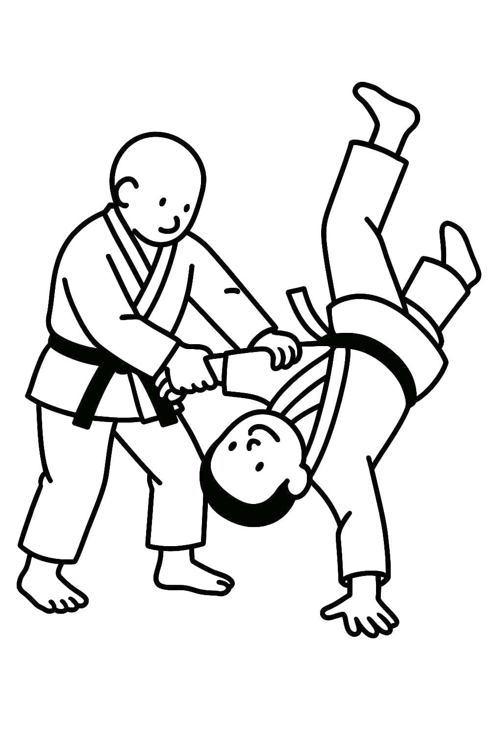 柔道 印刷 ぬりえ