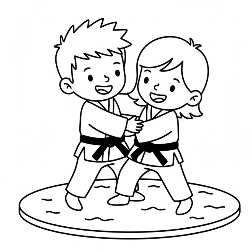 柔道 無料 ぬりえ