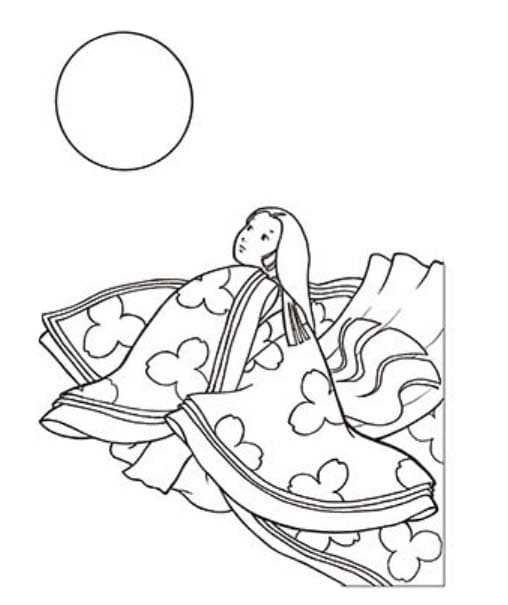 かぐやひめ 13 ぬりえ