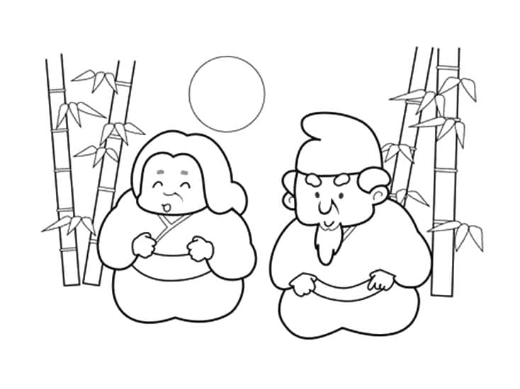 かぐやひめ 5 ぬりえ