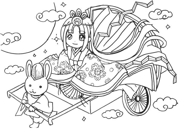 かぐやひめ 6 ぬりえ