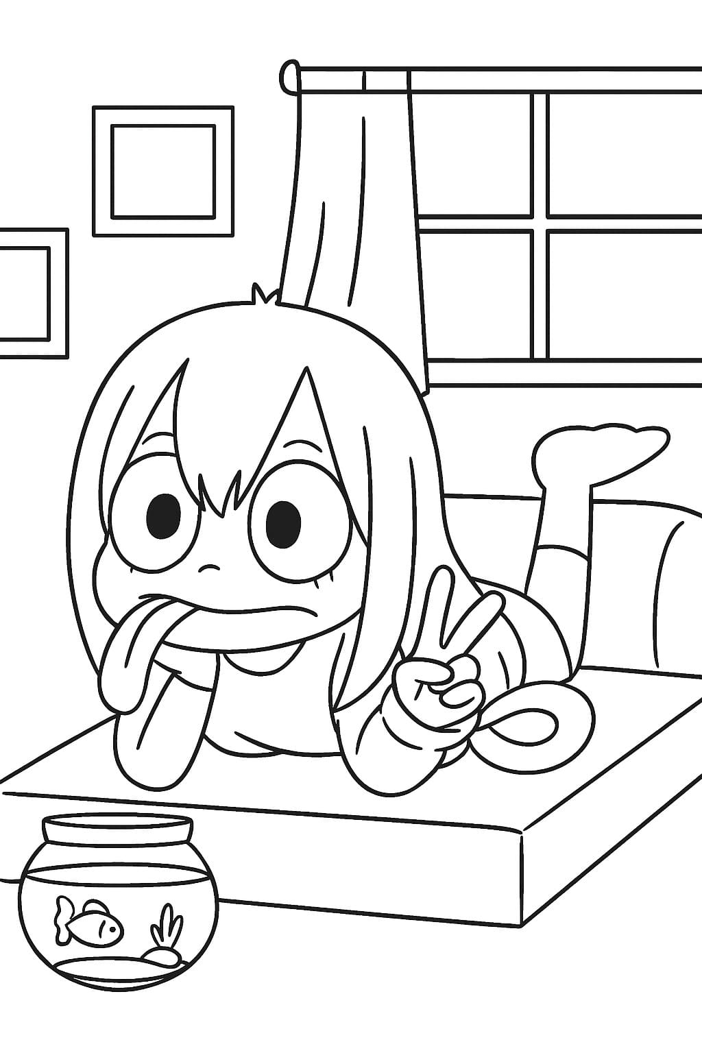 蛙吹梅雨 8 ぬりえ 蛙吹梅雨 8 ぬりえ