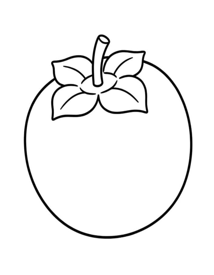 柿の実 描画 ぬりえ