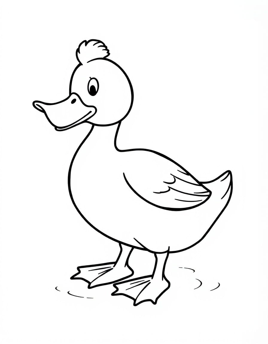 描くアヒル 1 ぬりえ