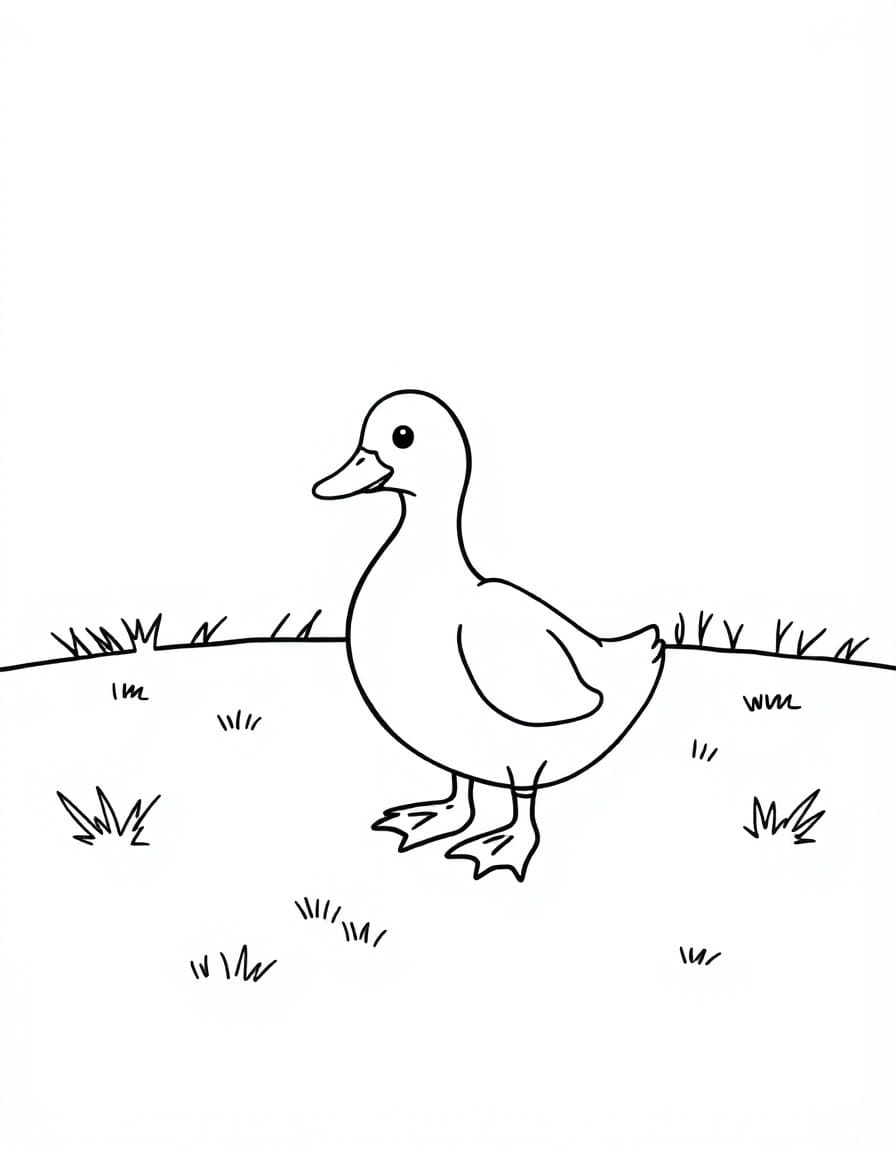 描くアヒル 2 ぬりえ