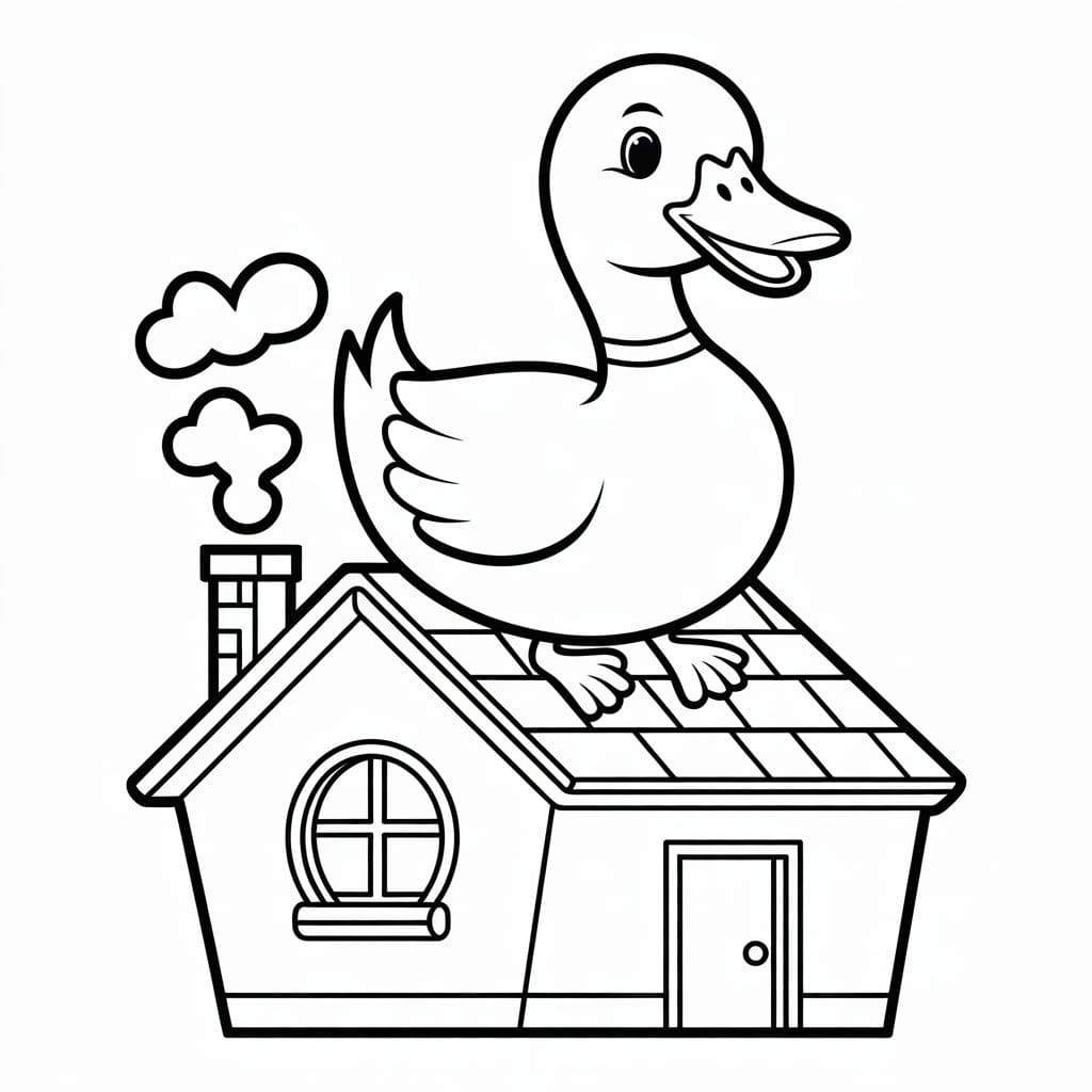 描くアヒル 3 ぬりえ