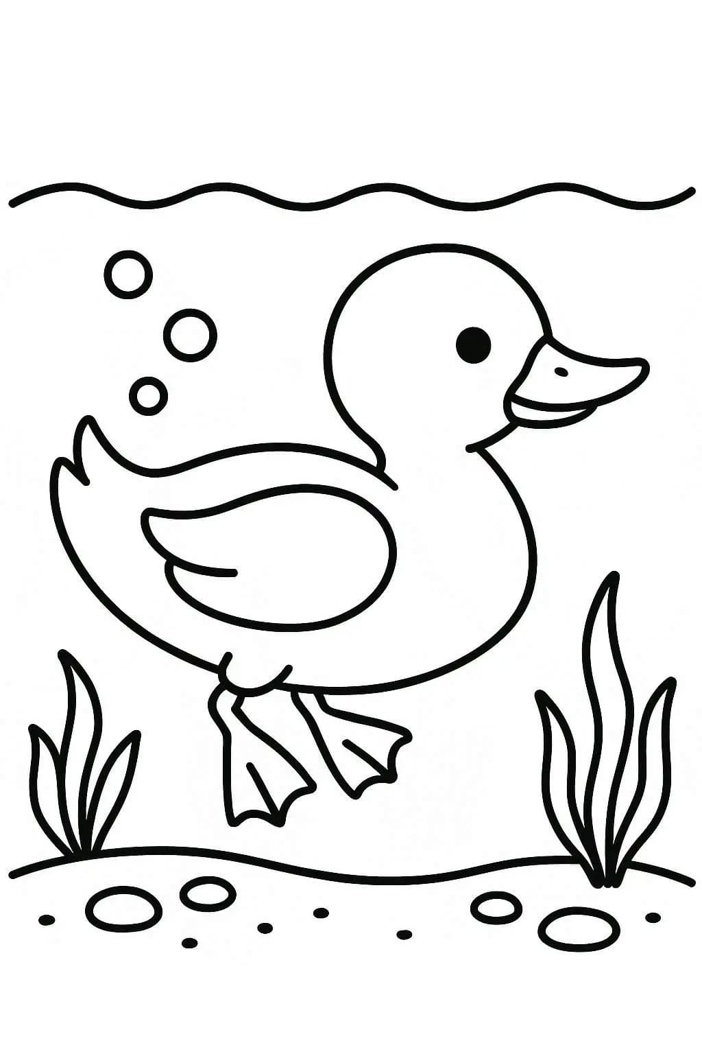 描くアヒル 7 ぬりえ