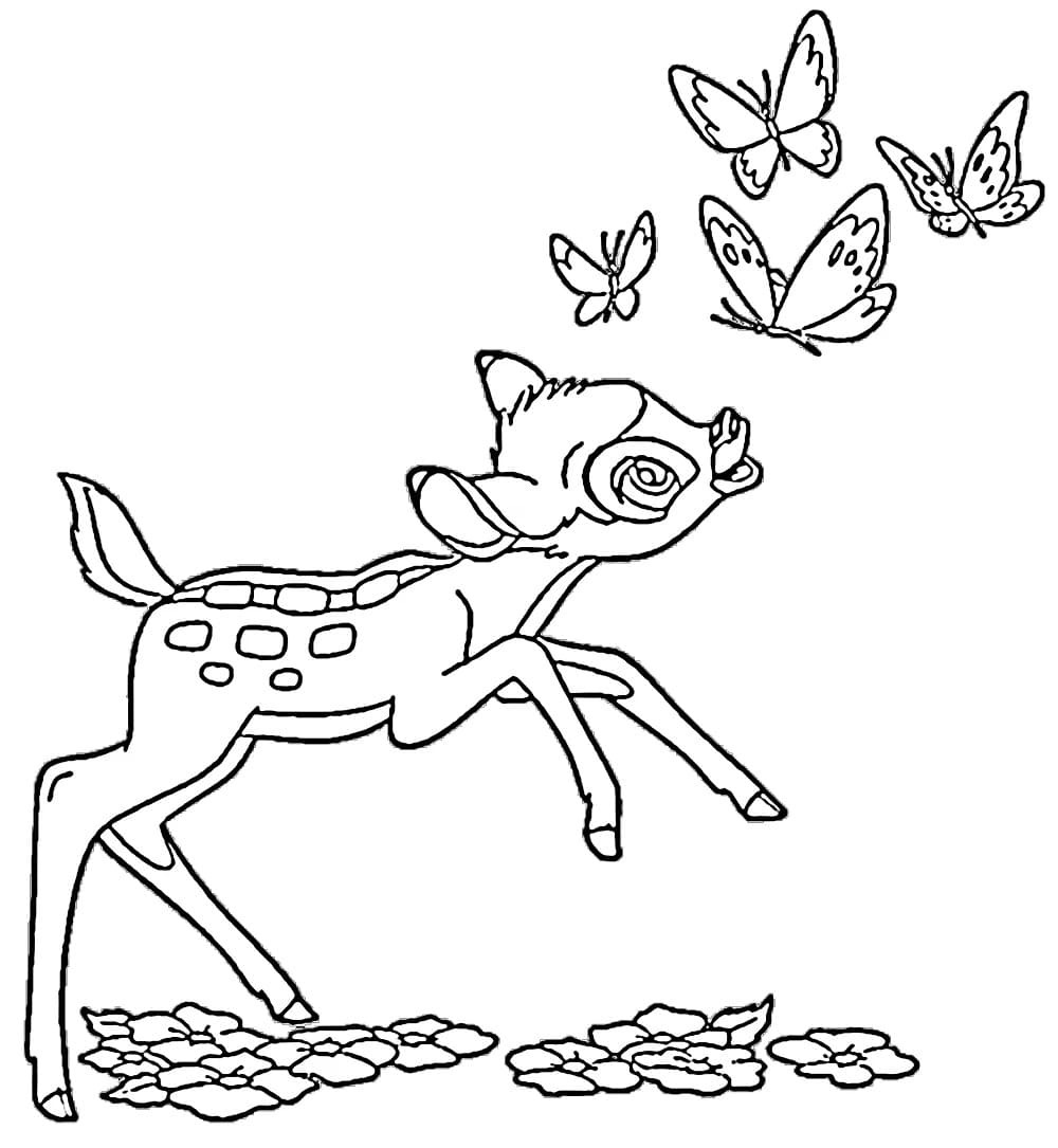 描くバンビ 印刷可能 ぬりえ