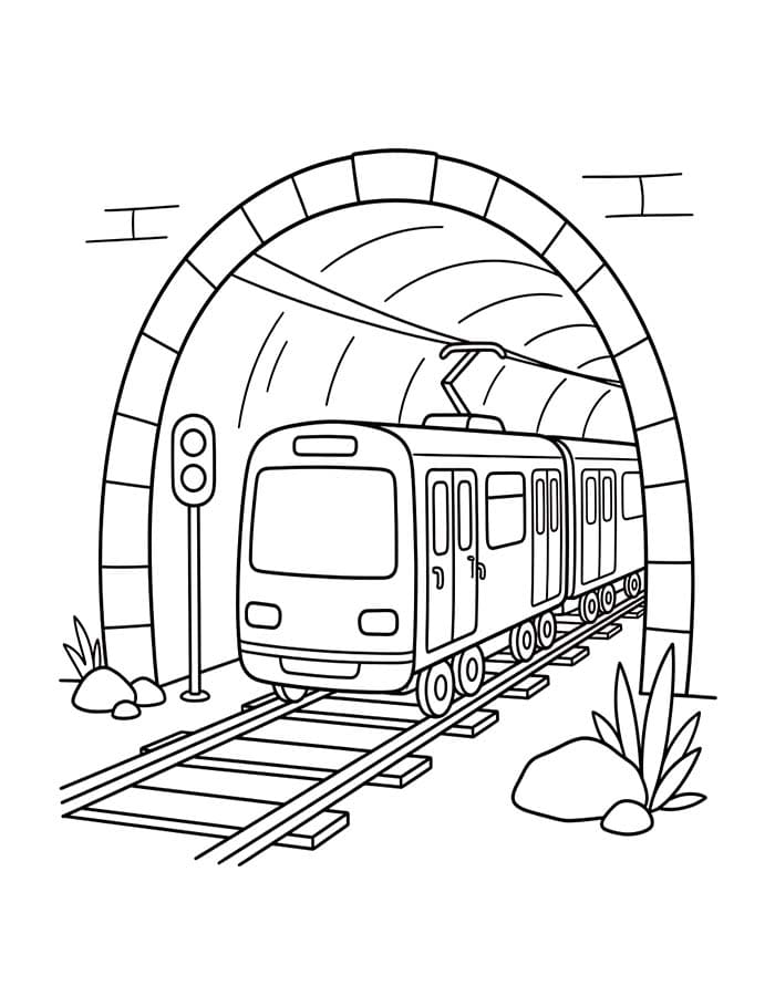 描く 地下鉄 ぬりえ