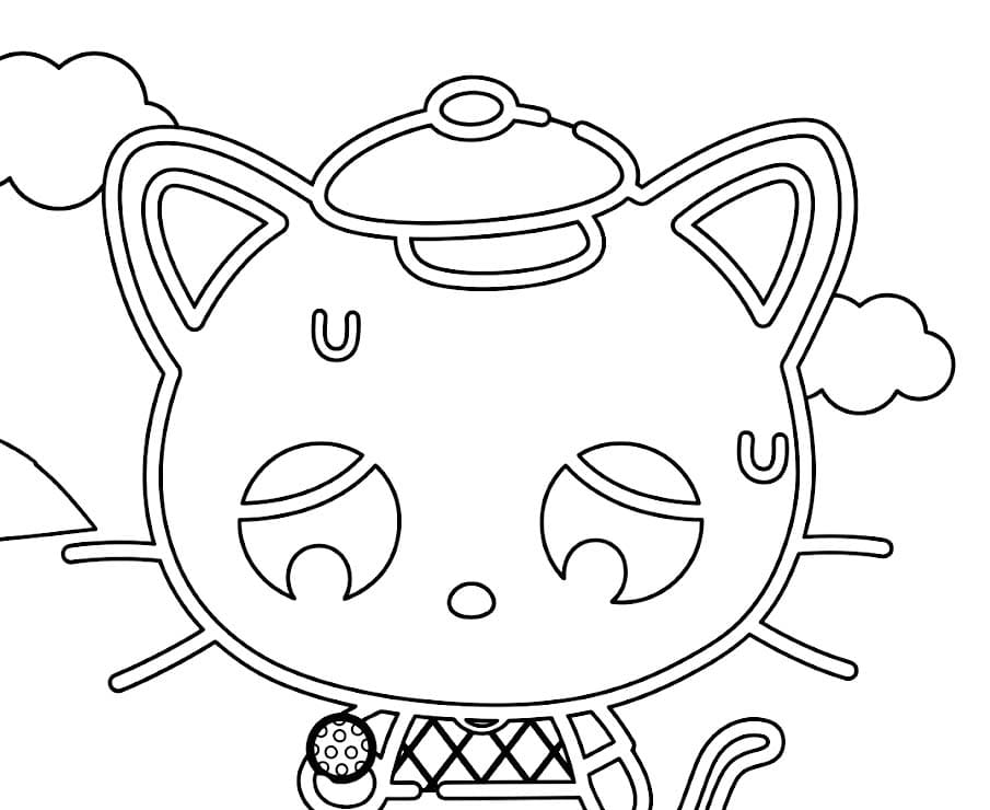 描く チョコキャット ぬりえ