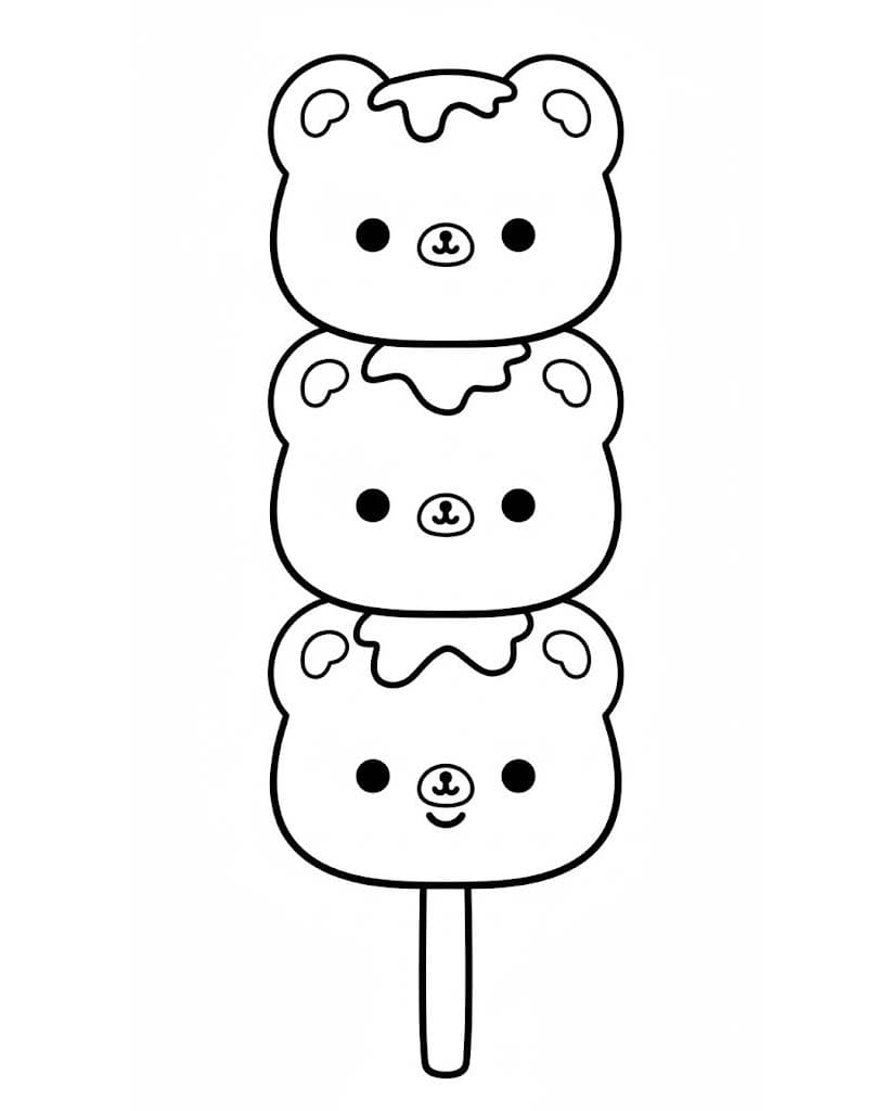 描く 団子 ぬりえ