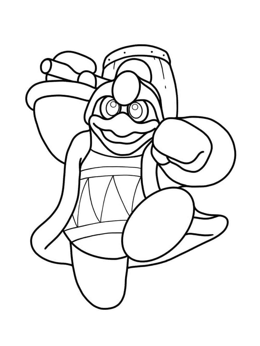 描くデデデ大王 基本的な ぬりえ