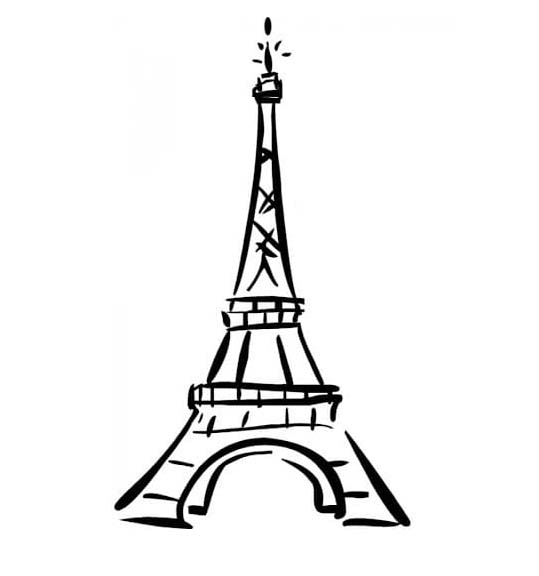 描く エッフェル塔 ぬりえ