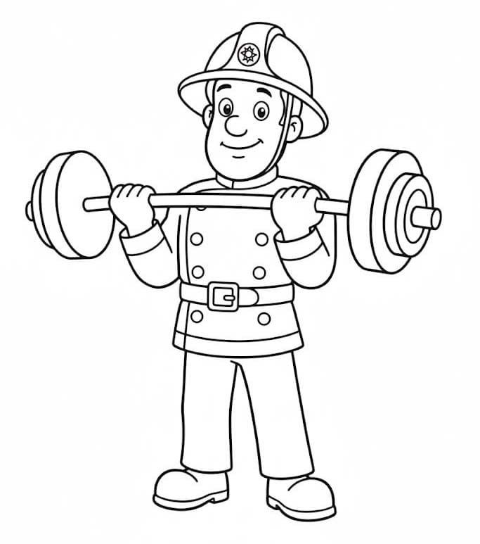 描く ファイヤーマンサム ぬりえ