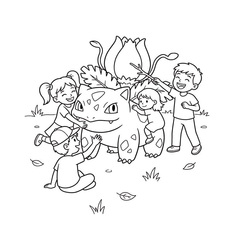 描く フシギソウ ぬりえ