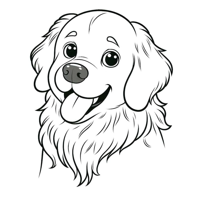 描く ゴールデンレトリバー ぬりえ