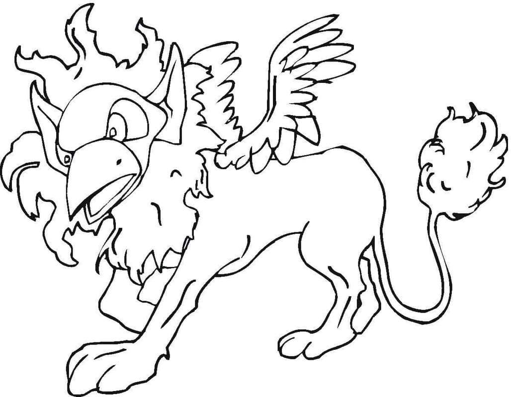 描くグリフィン ぬりえ