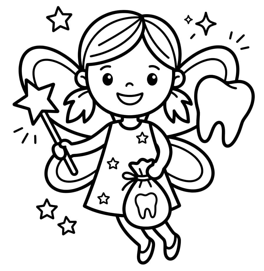 描く 歯の妖精 ぬりえ