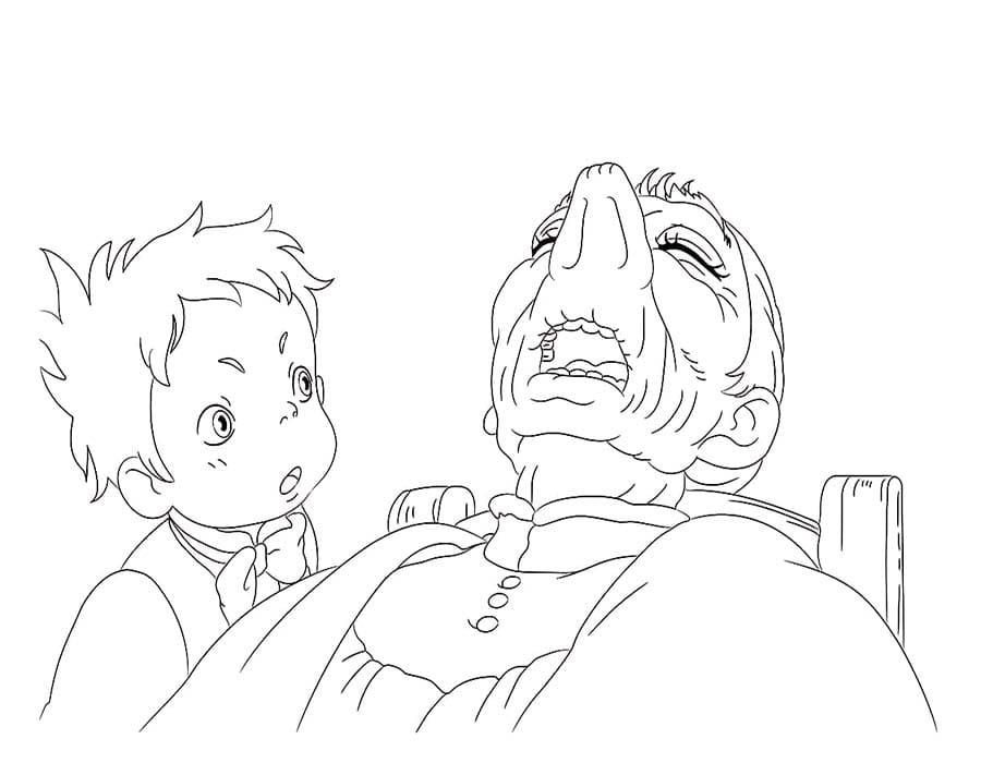 描く ハウルの動く城 ぬりえ
