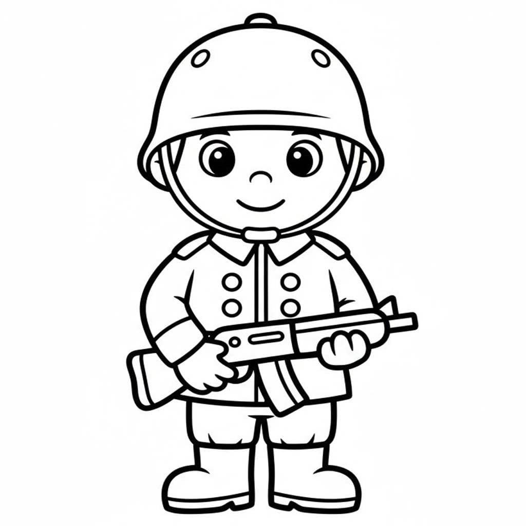 描く 兵士たち ぬりえ