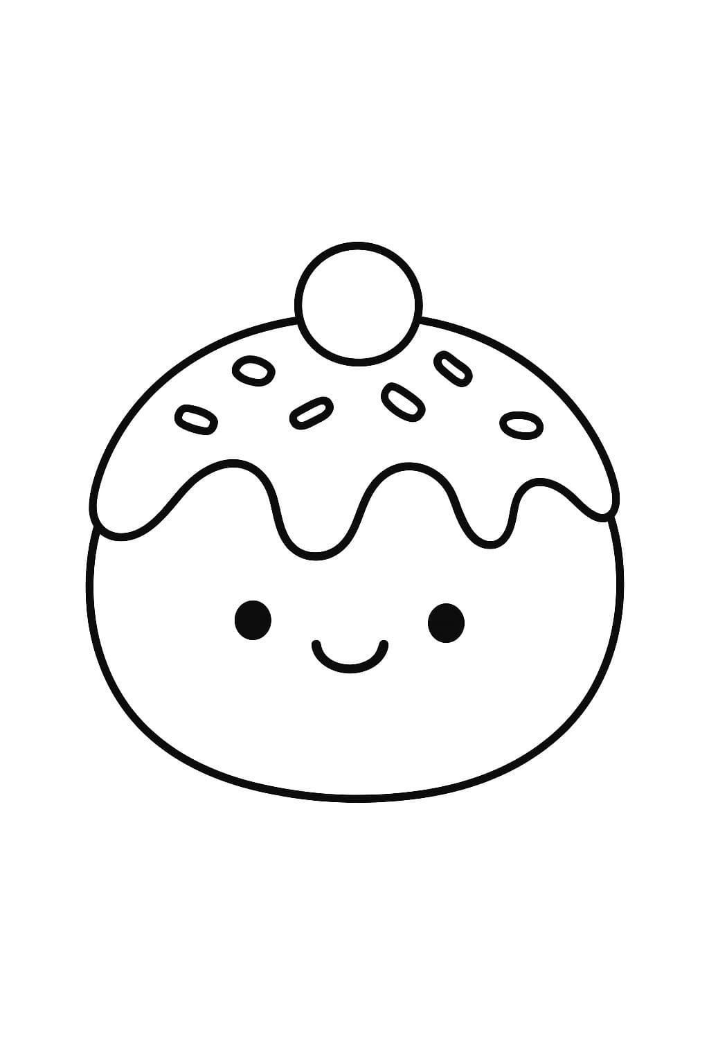 描く一つたこ焼き ぬりえ