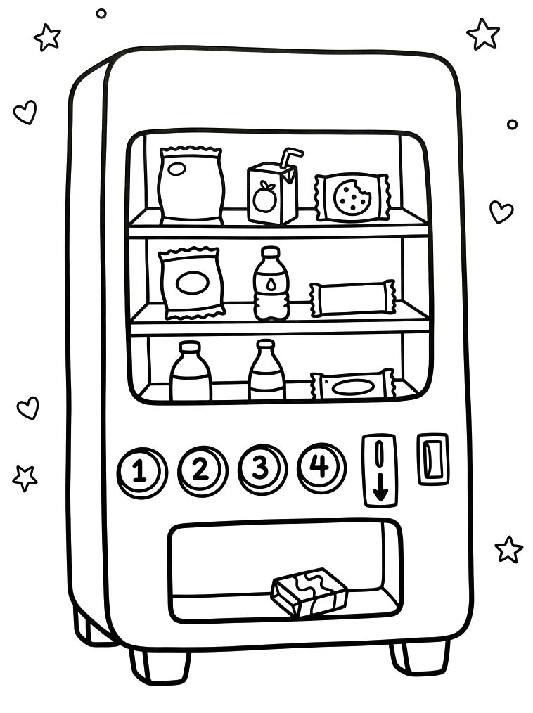 描く 自動販売機 ぬりえ