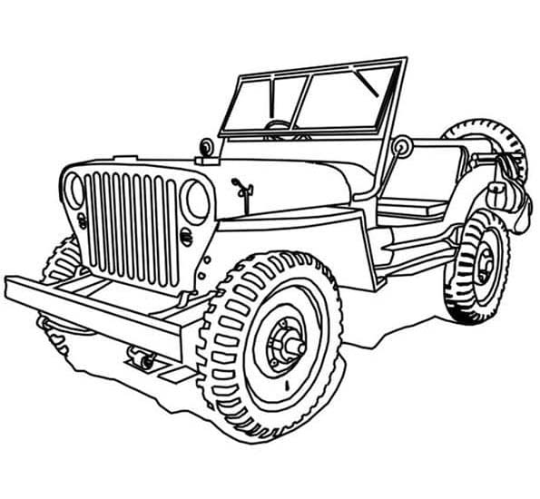 描く ジープ ぬりえ