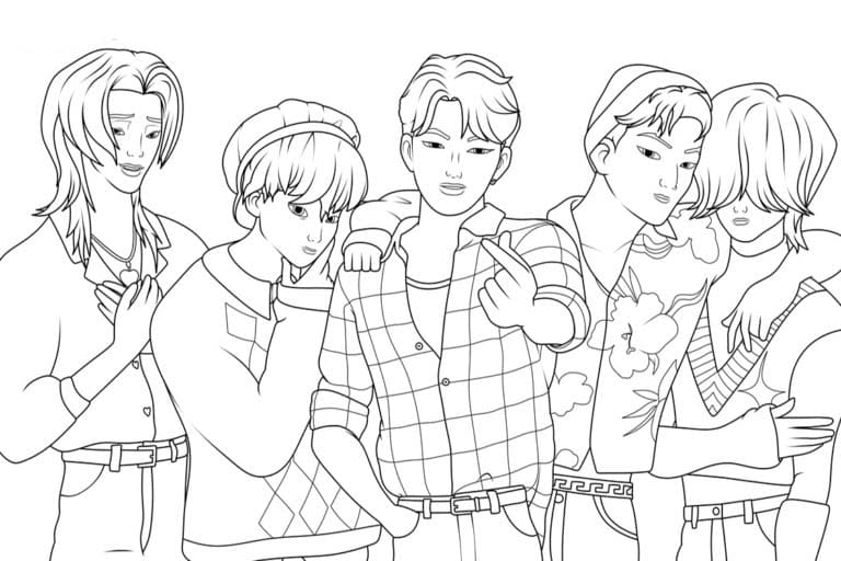 描く K-POP デーモンハンターズ ぬりえ