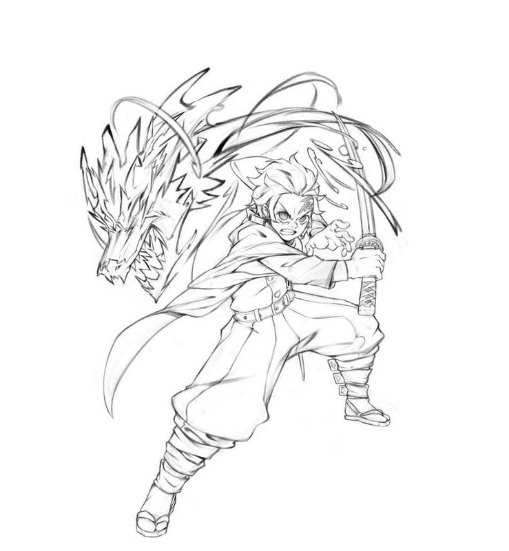 描くかまどたんじろう印刷可能 ぬりえ