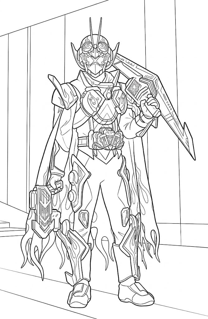 描く 仮面ライダーガッチャード ぬりえ