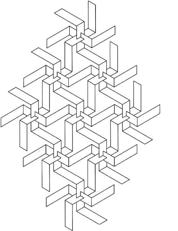 描く幾何学的な 基本的な ぬりえ