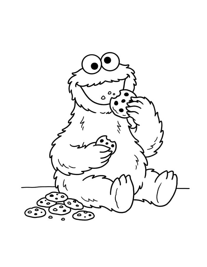 描く クッキーモンスター ぬりえ