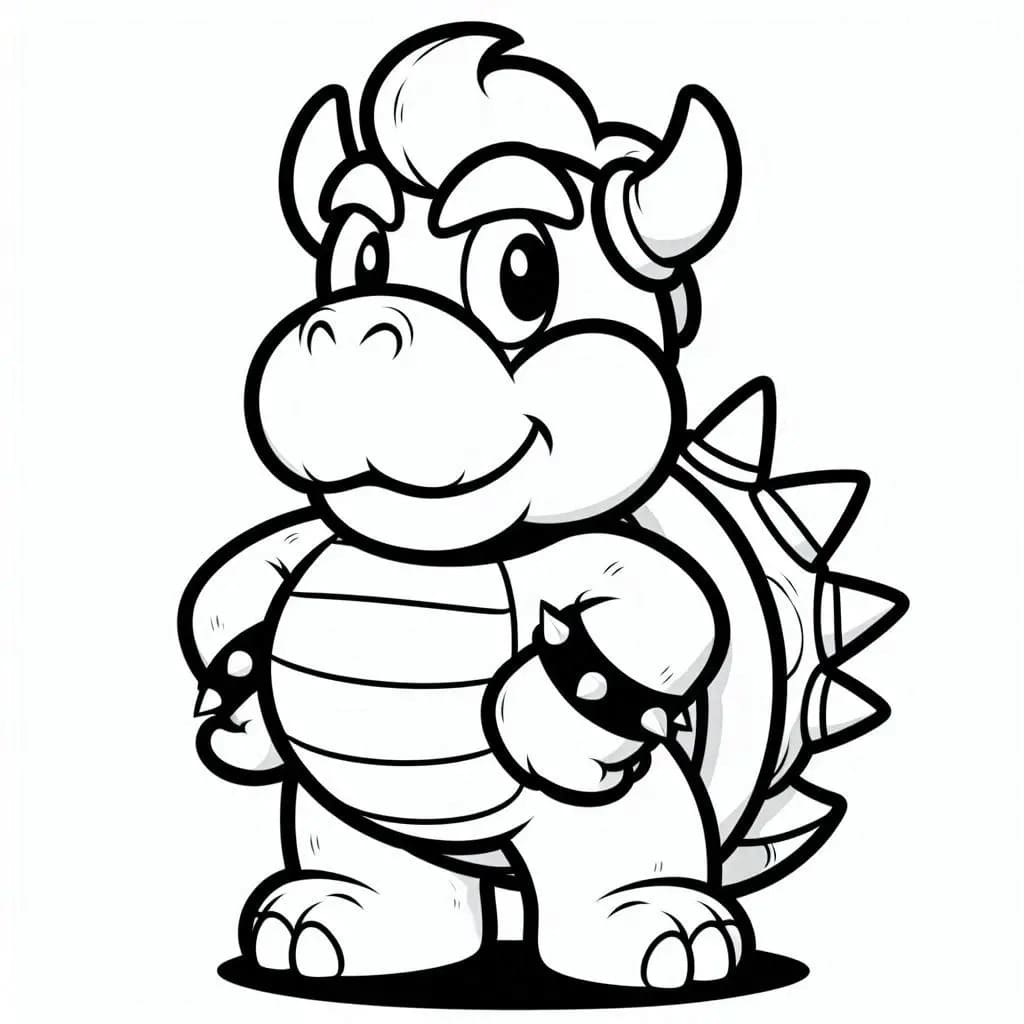 描く クッパJr ハッピー ぬりえ