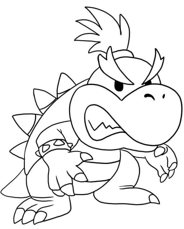 描く クッパJr 怒り ぬりえ
