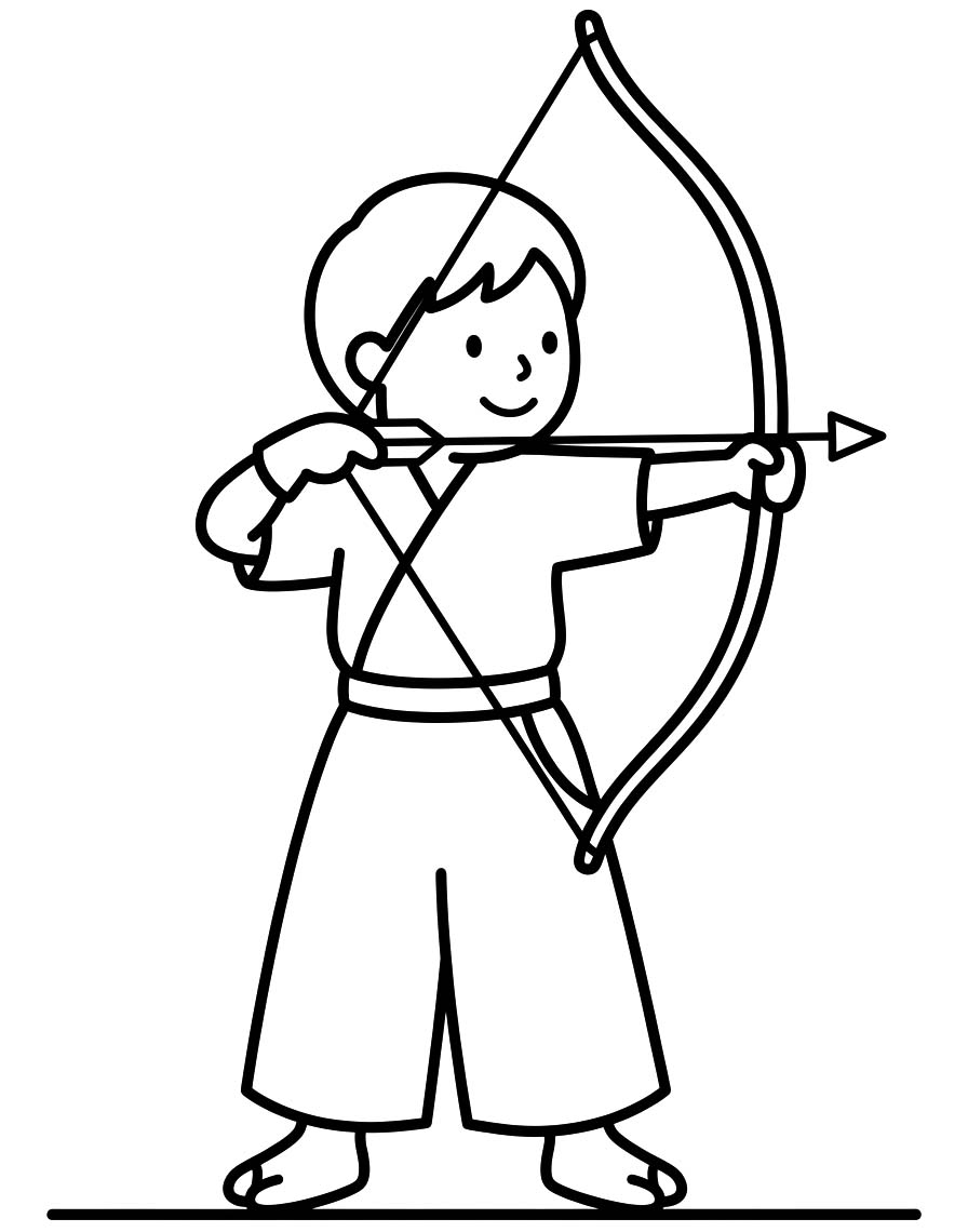 描く 弓道 ぬりえ