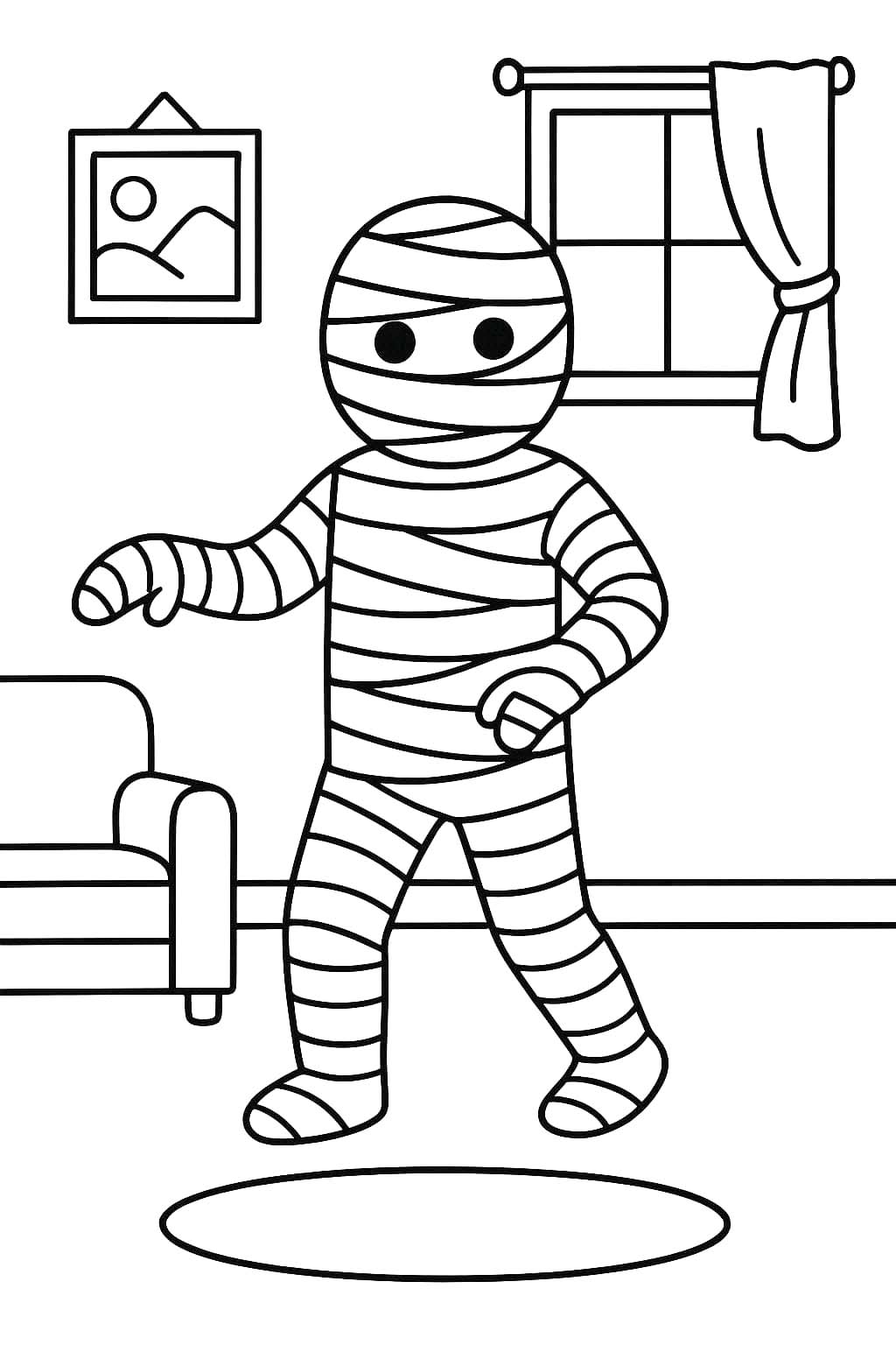 描くミイラ ぬりえ