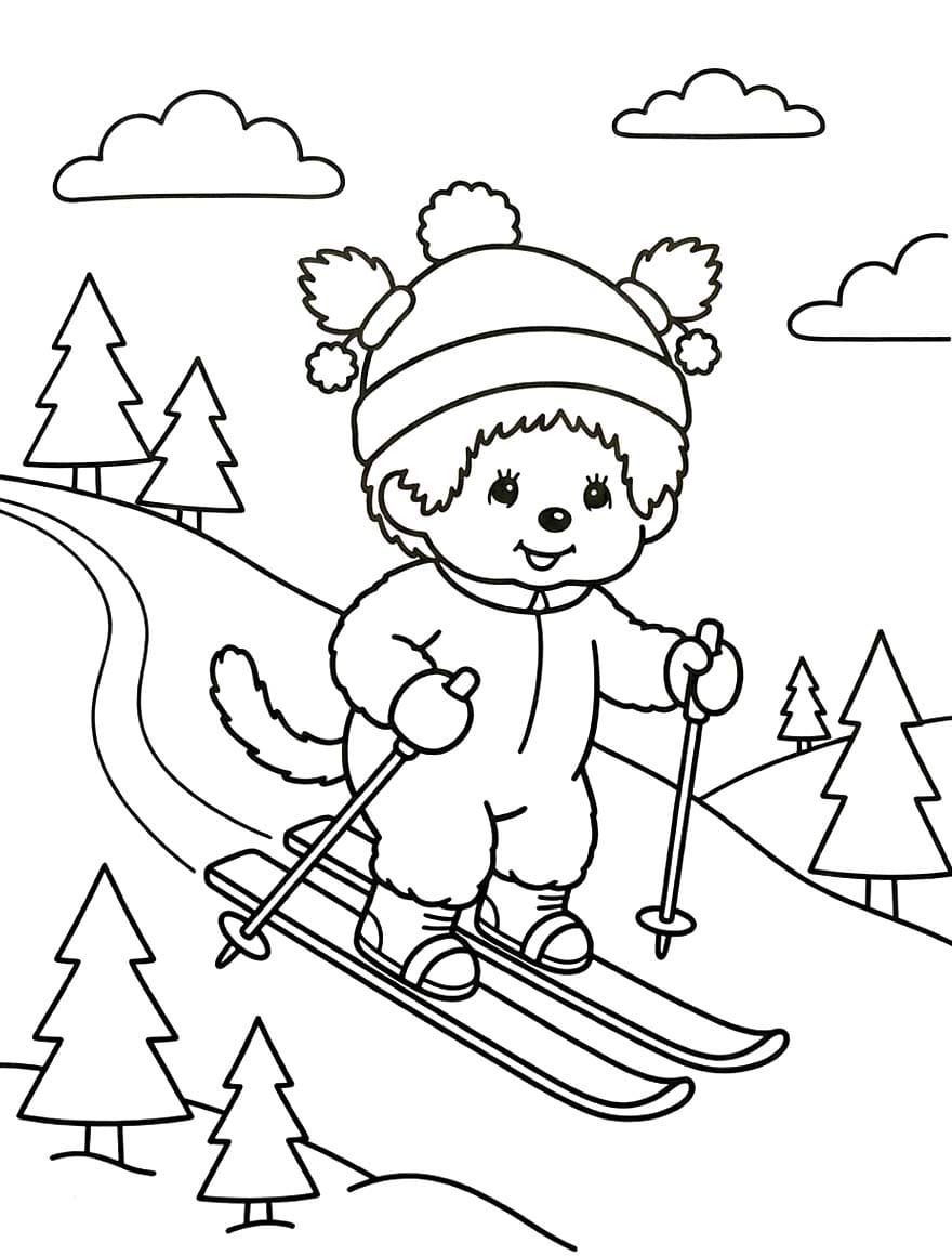 描く モンチッチ ぬりえ