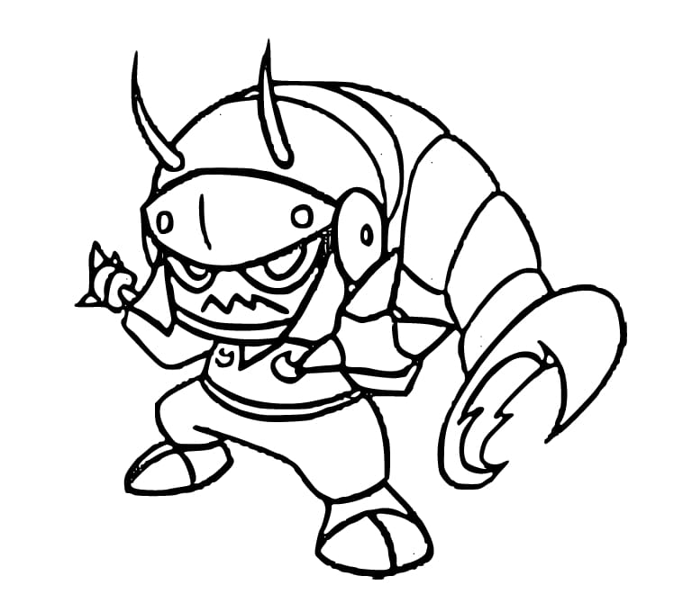 描くムシ忍 子供向けの基本 ぬりえ