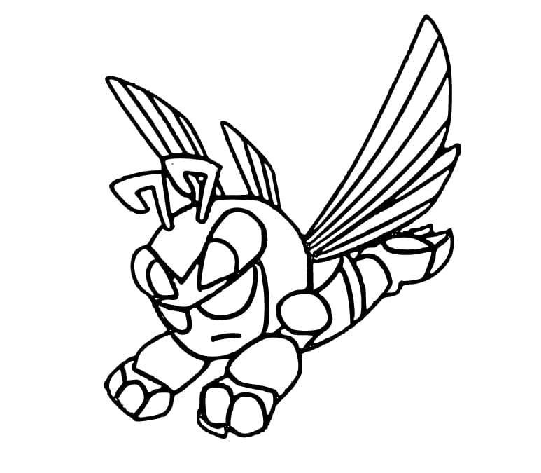 描くムシ忍 単純 ぬりえ