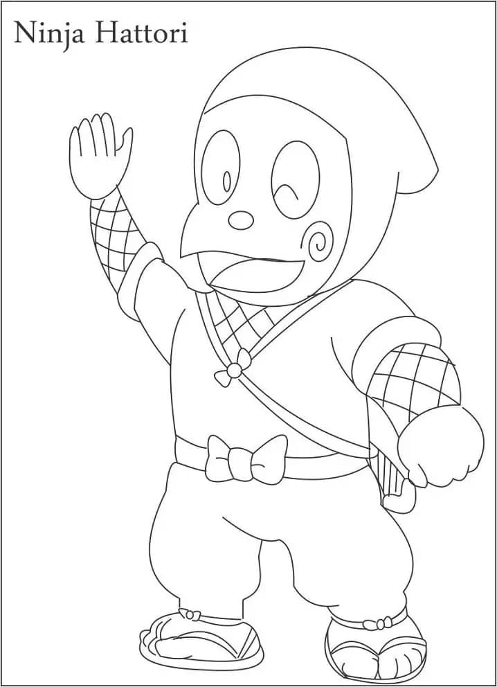 描く 忍者ハットリくん ハッピー ぬりえ