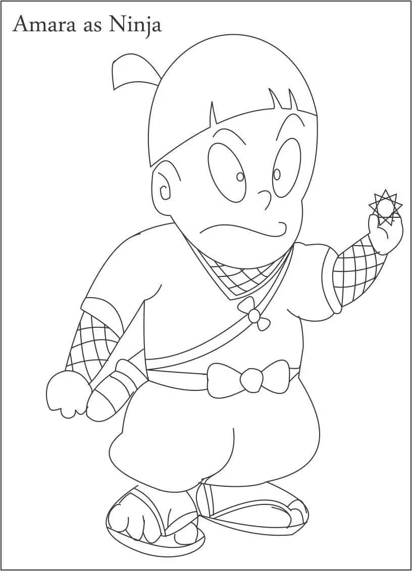 描く 忍者ハットリくん 印刷可能 ぬりえ