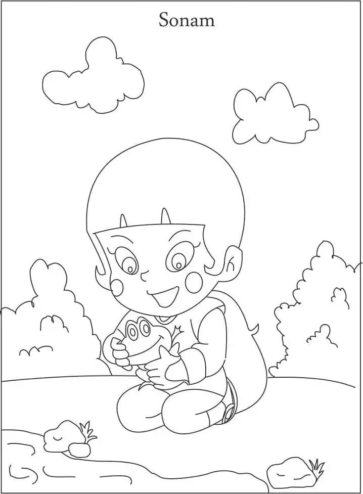 描く 忍者ハットリくん 基本的な ぬりえ