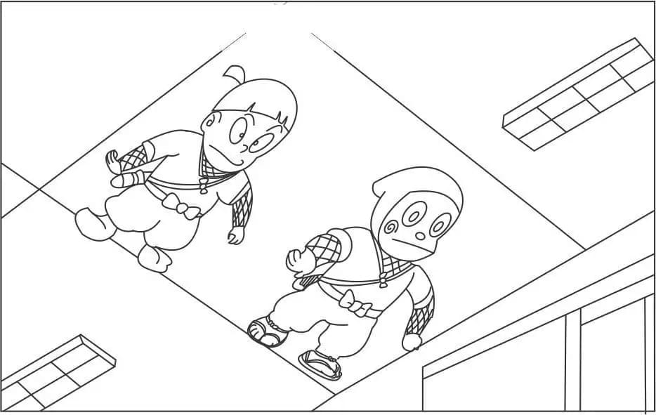 描く 忍者ハットリくん  無料 ぬりえ