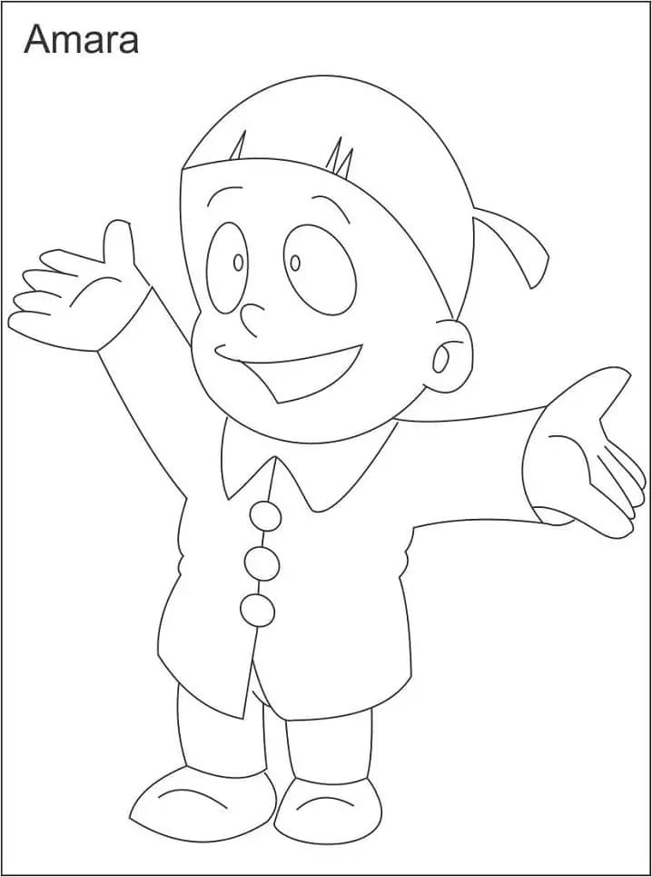 描く 忍者ハットリくん 単純 ぬりえ