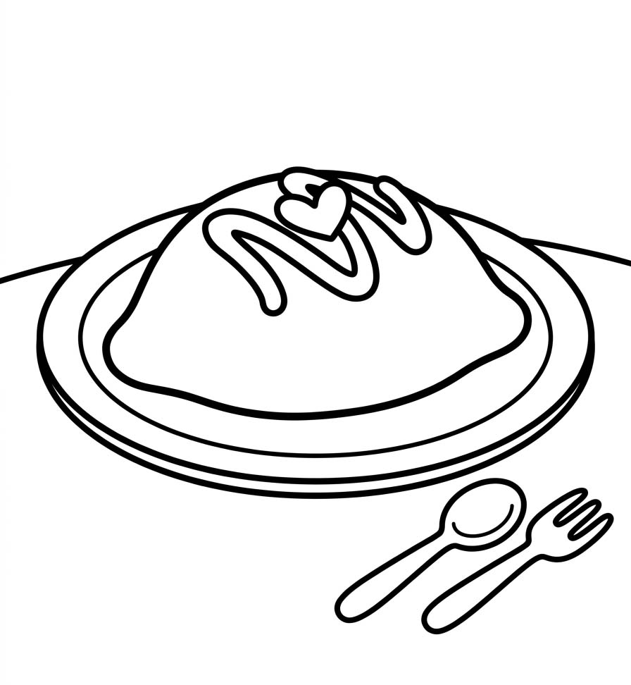 描く オムライス ぬりえ