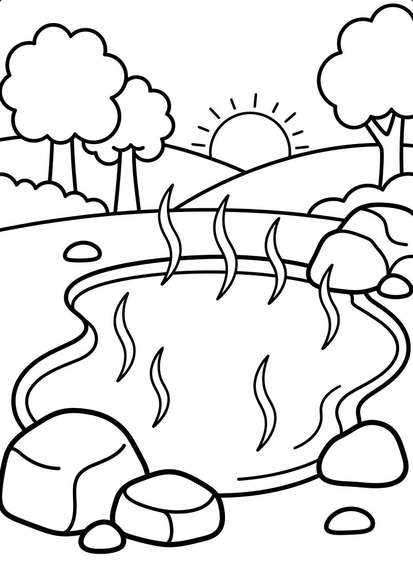 描く 温泉 ぬりえ